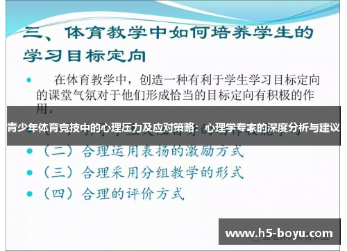 青少年体育竞技中的心理压力及应对策略：心理学专家的深度分析与建议